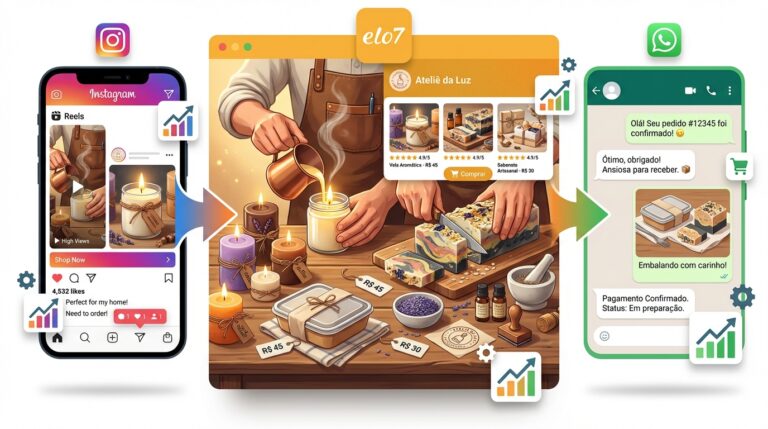 Comparativo: Instagram, Elo7 e WhatsApp para Vendas Artesanais